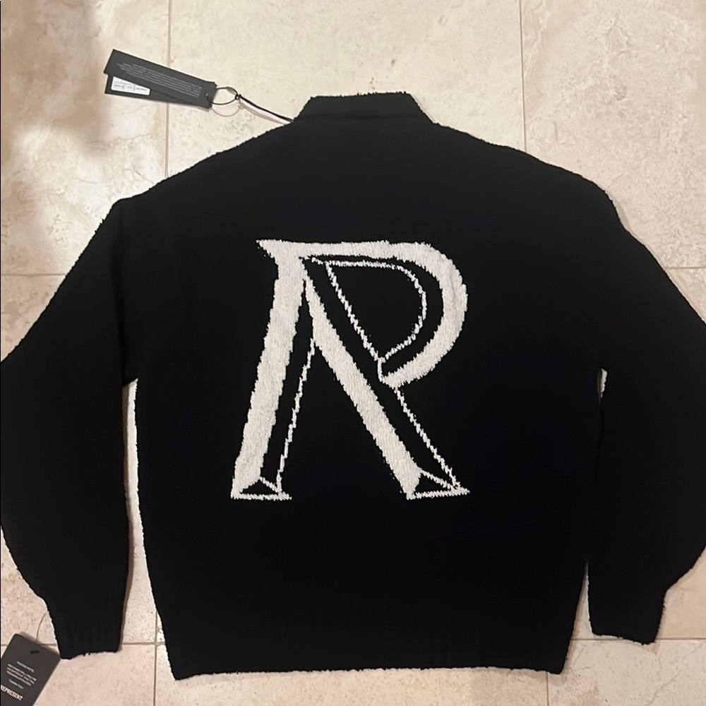 Represent Black Boucle Polo Sweater Sz small Brand NWT - Picture 3 of 8